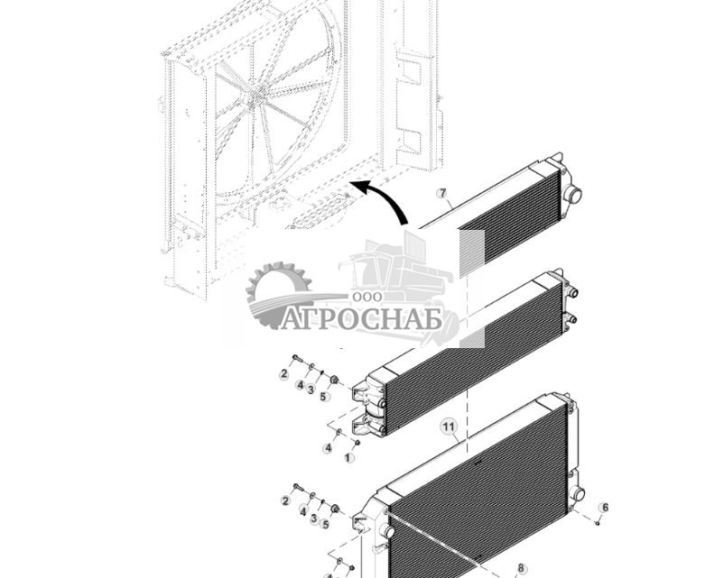 Охладитель наддувочного воздуха, радиатор и охладитель масла, Final Tier 4 - ST907911 1112.jpg